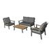 Afuera Living 4 Piece Outdoor Aluminum Garden Set in Gray