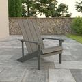 BizChair Commercial All-Weather Poly Resin Wood Adirondack Chair in Gray