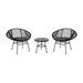 Isabel Outdoor Faux Wicker 2 Seater Chat Set with Tempered Glass Table