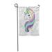 KDAGR Pink Head Unicorn Pop Patch Happy Cute Rainbow Girl Hair Garden Flag Decorative Flag House Banner 12x18 inch