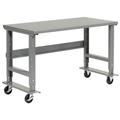 Mobile Adjustable Height C-Channel Leg Workbench Steel 48 W x 30 D Gray