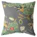 Green Gray Garden Indoor Outdoor Throw Pillow