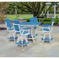 OS Home and Office CS130BW-K Five Piece Square Counter Height Dining Set in Blue