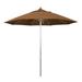 California Umbrella Venture 9 Silver Market Umbrella in Canvas Teak