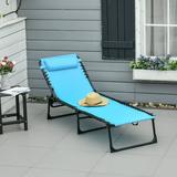 Outsunny Chaise Lounge Pool Chair Folding Reclining Blue