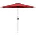 Durable Simple 9 FT Patio Umbrellas Outdoor Table Market Umbrella with Push Button Tilt Crank and 8 Sturdy Ribs Weather and UV Protected for Garden Lawn Backyard and Pool Red