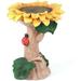 yubnlvae desktop ornament garden bird feeder flower decoration resin sunflower bird bath home decor yellow