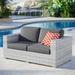 Modway Convene Outdoor Patio Loveseat in Light Gray Charcoal