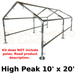 High Peak Canopy Fittings Kits (10 Wide) DIY Greenhouse RV & Boat Carport Shelter Shade Structure Vendor Booth Tent Steel Frame EMT Connector Parts 1