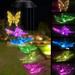 Solar Powered Color-Changing Led Butterfly Wind Chimes Multi Solar Powered Mobile Waterproof Automatic Light Sensor Outdoor DÃ©cor