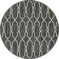 Unique Loom Links Trellis Indoor/Outdoor Trellis Rug Charcoal/Gray 4 1 Round Trellis Contemporary Perfect For Patio Deck Garage Entryway