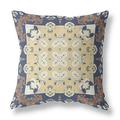 HomeRoots 411121 18 in. Rose Box Indoor & Outdoor Zippered Throw Pillow Blue & Yellow