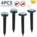 HOTBEST 4 Pack Solar Mole Repellent Ultrasonic Rodents Mice Repellent Outdoor Gardens Pest Animal Repeller Ultrasonic Hamsters Deterrent Scarer Waterproof