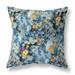 HomeRoots 414536 16 in. Blue Springtime Indoor & Outdoor Throw Pillow Muted Black & Yellow