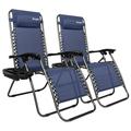 Ktaxon 2 Pieces Zero Gravity Chairs Patio Folding Lounge Chair Recliners