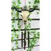 Southwest Rustic White Faux Wood Cow Skull With Floral Succulents Wind Chime