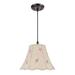 Aspen Creative 74009 One-Light Hanging Pendant Ceiling Light with Transitional Scallop Bell Fabric Lamp Shade Apricot 12 width