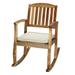 UBesGoo Outdoor Wood Porch Rocking Chair Wood Rocking Chair Acacia Wood Rocker Rocking Chair for Outdoor and Indoor Balcony Deck Porch