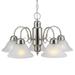 Design House 511535 Millbridge Traditional 5-Light Indoor Dimmable Chandelier with Alabaster Glass Shades for Entryway Foyer Dining Room Satin Nickel