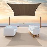 ColourTree 12 x 18 Brown Rectangle Sun Shade Sail Canopy Mesh Fabric UV Block Air & Water Permeable - Commercial Heavy Duty - 190 GSM - 3 Years Warranty ( We Make Custom Size )