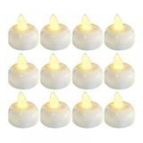 12 Pack Floating Candles for Centerpieces Flameless Candles Mini Small White Unscented Pool Candles Waterproof LED Floating Tealights Decor for Wedding Pool Dinner Party