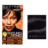 1N - Natural Black Clairol Textures & Tones Hair Color - Designed For Women of Color Hair - Pack of 1 w/ Sleek Teasing Comb