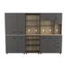 Inval Proforte 3-Piece Garage Cabinet Set Dark Gray and Maple