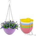 (7 Color) Ceiling Hanging Planters for Indoor Plants | Flower Pots for Outdoor | Garden Planters | Pots for Herbs | Set of 7 Planters with Drainer and Chains