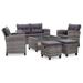 Festnight 6 Piece Patio Sofa Set with Cushions Poly Rattan Dark Gray