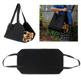 Back to School Saving! Feltree Storage Firewood Log Carrier Bag - Waxed Canvas Wood Bag - Fireplace Accessories