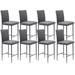 Surmoby Bar Stools Set of 8 Modern Faux Leather Barstools Counter Height Bar Chairs with Back and Footrest 26 Inch Counter Stools for Pub Kitchen Island Gray