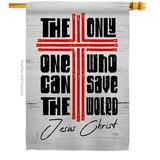 Breeze Decor 28 x 40 in. Save the World Religious Bible Verses Double-Sided Vertical Decoration Banner House & Garden Flag - Yard Gift