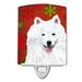 American Eskimo Red and Green Snowflakes Holiday Christmas Ceramic Night Light