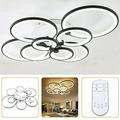 OUKANING 8 Heads Modern Living Room Chandelier LED Pendant Light Hanging Bedroom Lamp