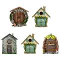 4 IN Miniature Fairy Garden Door Believe Fairy Garden House Hand Painted Fairy Doors That Open Fairy House Fairy Garden Accessories for Home Outdoor Yard Tree Trunk