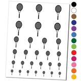 Tennis Racket Racquet Sports Water Resistant Temporary Tattoo Set Fake Body Art Collection - Orange