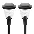 Junovo Solar Lights Outdoor 2 Pack Super Bright Solar Pathway Lights Up to 12 Hrs Long Last Auto On/Off Garden Lights Solar Powered Waterproof Stainless Steel LED Landscape Lighting for Yard