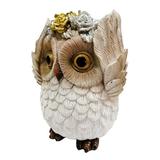 Cute Resin Garden Owl Statue Figurine Miniature Landscape Yard Art Crafts 14cm Listen