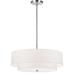 Dainolite 20 in. Everly 4 Light Incandescent 2 Tier Pendant Polished Chrome with White Shade