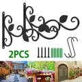 Kuphy 2PCS Hanging Plant Bracket Wrought Iron Metal Brackets Garden Plant Hanger Hook Wall Decorative Indoor Outdoor Planter Flower Pot Wind Chime Lanterns