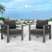 Superjoe 2-Piece Outdoor Patio Aluminum Armchair Sofa with Cushions Grey