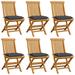 Dcenta Patio Chairs with Anthracite Cushions 6 pcs Solid Teak Wood