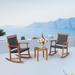 Gymax 3PCS Patio Rocking Chair & Table Set Outdoor Conversation Bistro Set