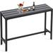 Outdoor Bar Table Patio Counter Height Bar Table 55 Rectangle Bar Table for Patio Garden Yard Balcony Poolside (Black 55inch-Length)