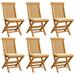 vidaXL Patio Chairs Outdoor Bistro Folding Chair with Cushions Solid Wood Teak