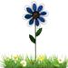 Iron Windmill Garden Stake Wind Sculptures for Farmhouse Home Garden Porch Ornament Blue