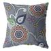 HomeRoots 412940 26 in. Gray & Pink Floral Indoor & Outdoor Zippered Throw Pillow Multi Color