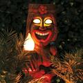 Tiki Touch Outdoor Decor Solar Tiki Torches Figurine with Flickering Flame Easter Garden Statues for Patio Bar Yard Backyard Decorations