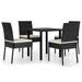 vidaXL Patio Dining Set Dining Table and Chairs Furniture Set Poly Rattan