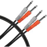 Livewire Essential Interconnect Dual Cable 1/4 TS to 1/4 TS 6 ft. Black